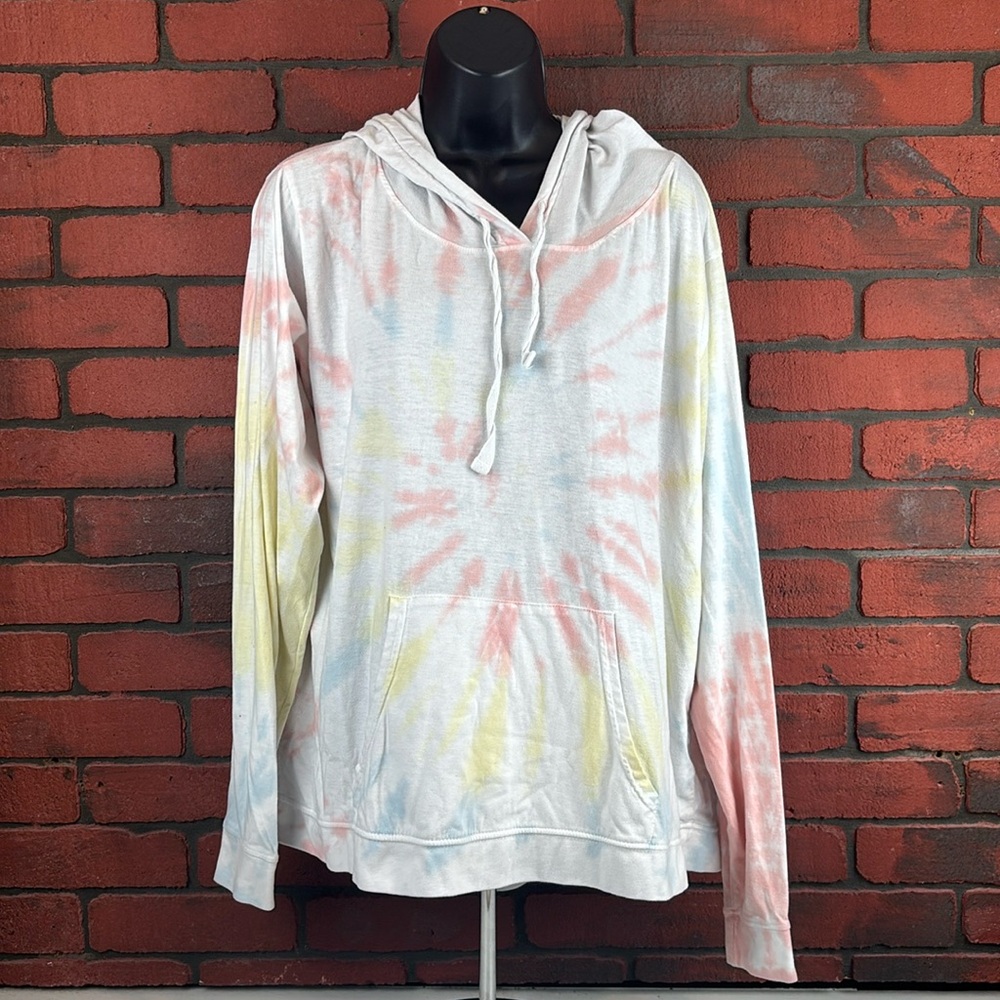 Dreamsicle Woman's Large Tie Dye Pullover Hoodie – Cozy, Casual, Streetwear‎
